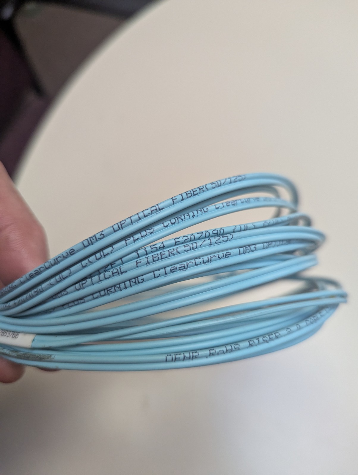 OM4 100Gbps Multimode Fiber Optic Patch Cable LC Duplex 50/125 Plenum Rated