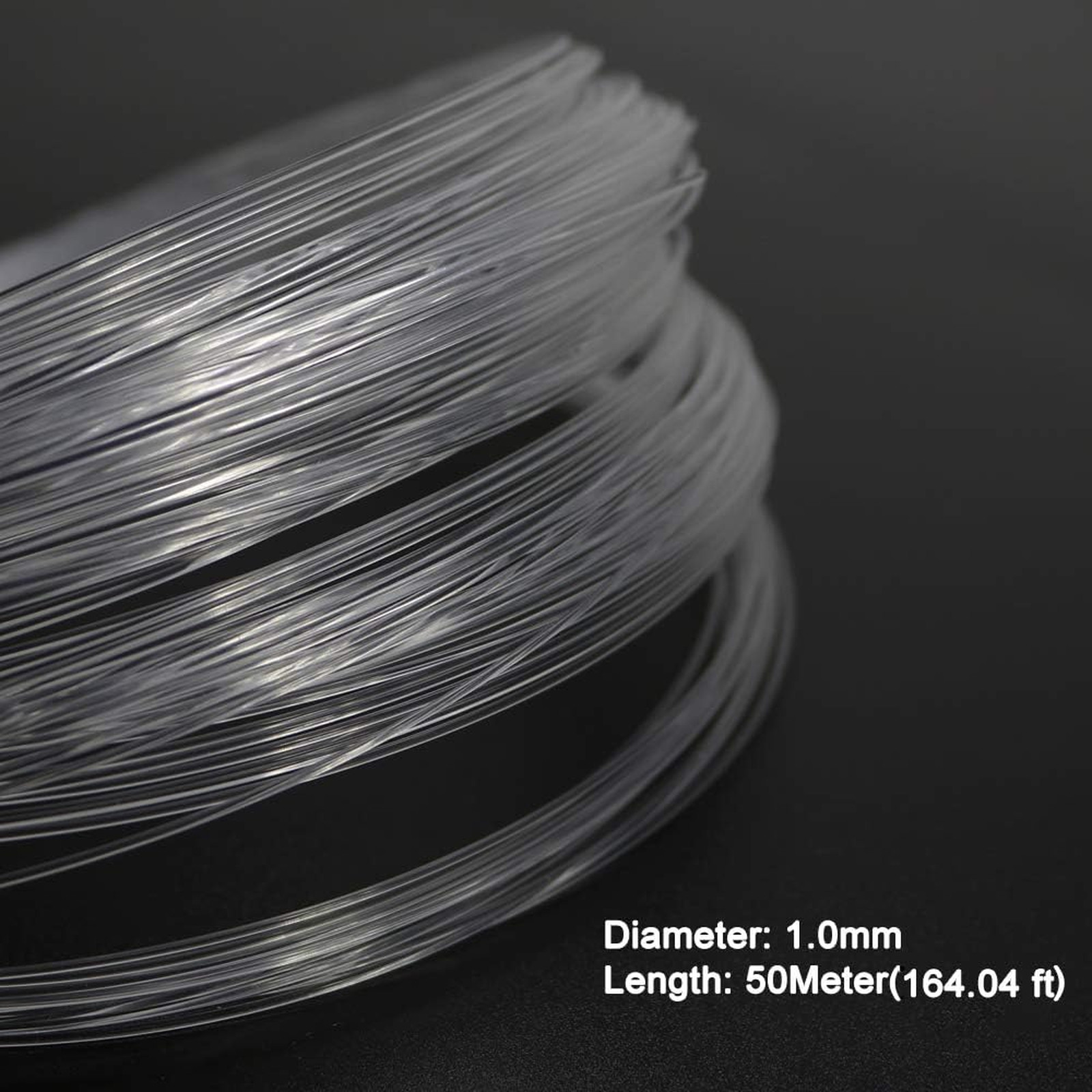 PMMA Plastic End Glow Fiber Optic Cable 1mm 50m Roll for Sky Ceiling LED