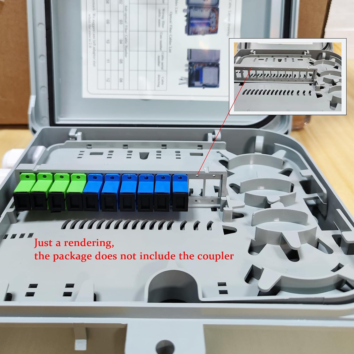 12 Core Fiber Optical Terminal Box, FTTH Distribution Enclosure, 9.45X8.66