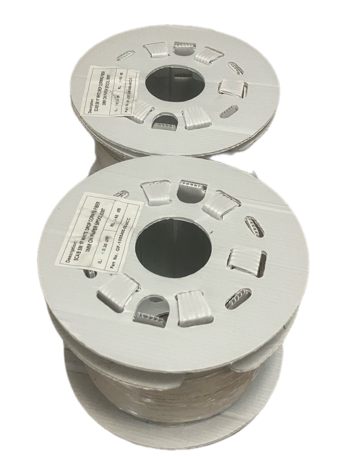 •2 ROLLS* Corning SC/APC Single-Mode White Fiber Optical Cable 80m GF-1055495