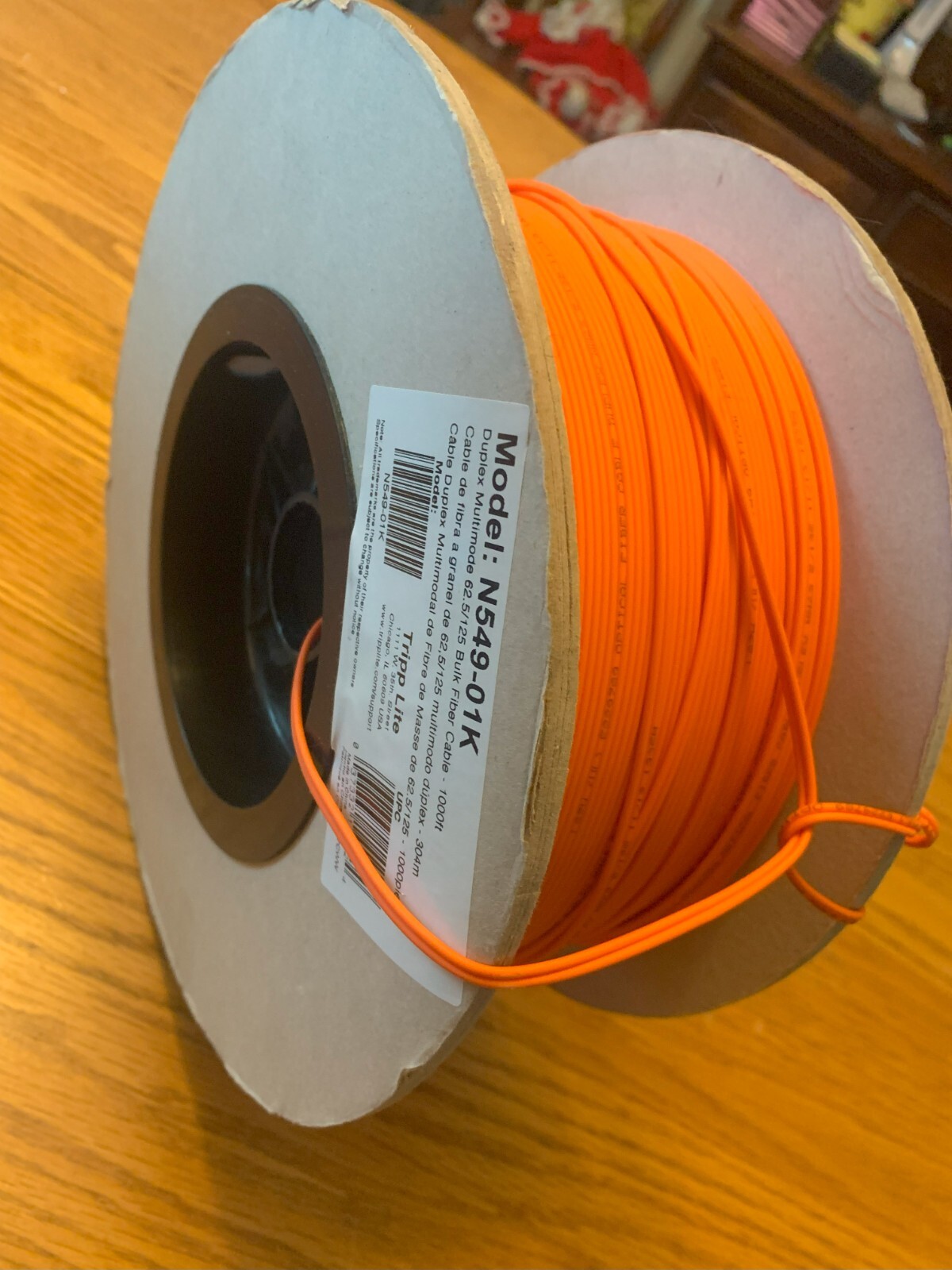 Tripp Lite Duplex Multimode 62.5/125 Bulk Fiber Cable 1000FT N549-01k