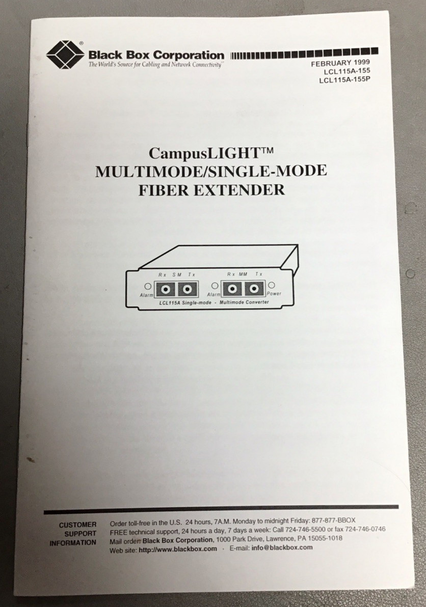 Black Box LCL115A-155P CampusLIGHT Multi/Single-Mode Fiber Extender (B131)