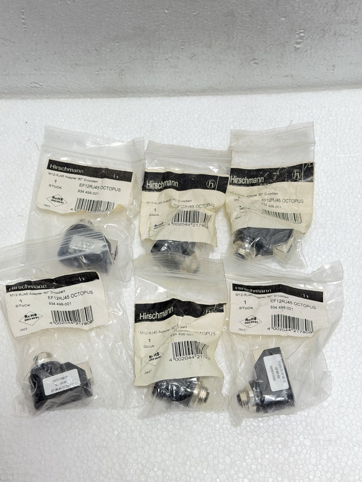Hirschmann M12–RJ45 Adapter 90°-D Codiert EF12RJ45 OCTOPUS Lot Of 6 Piece