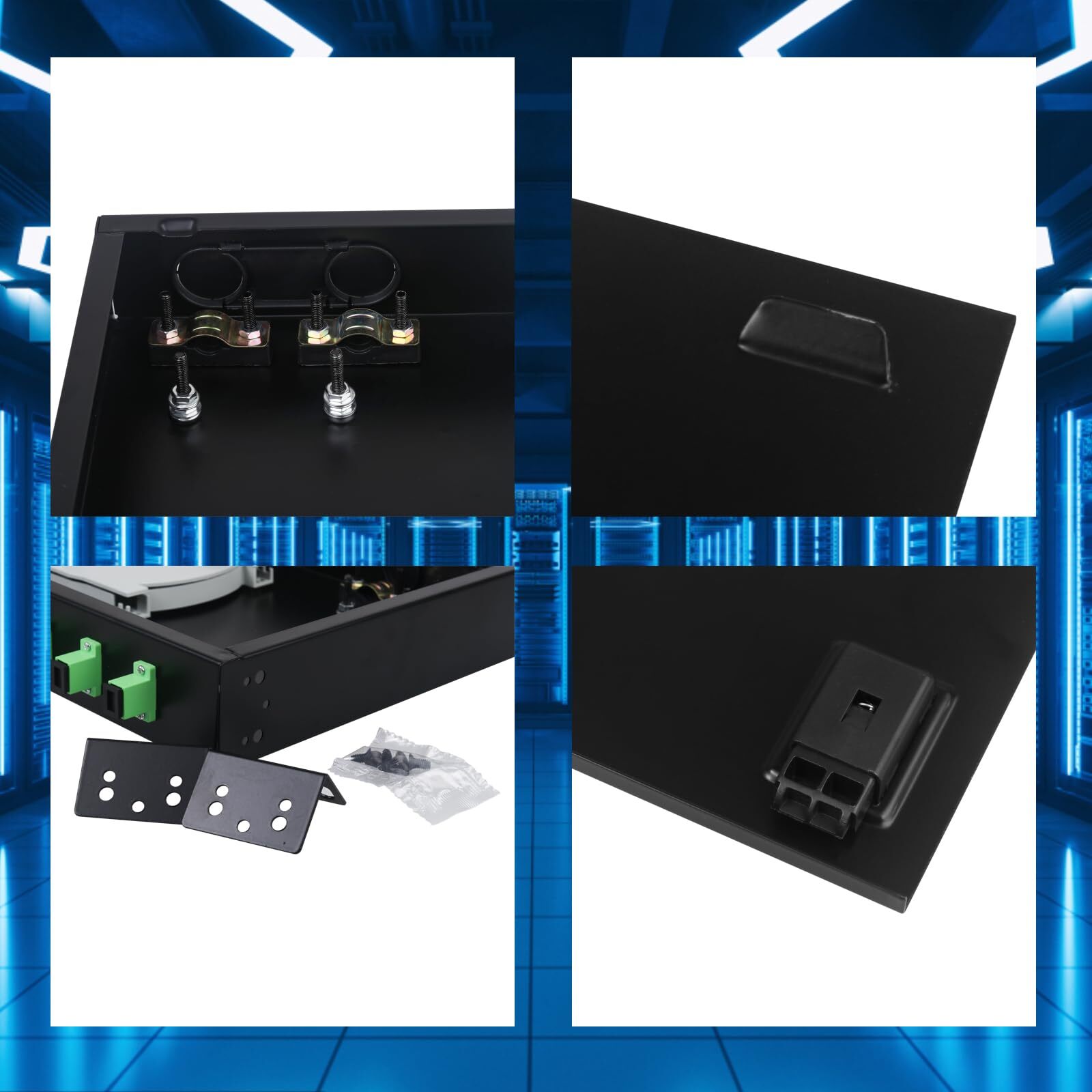 SC-APC 12 Simplex 12 Port Rack Mount Enclosure Box with Splice Tray Singlemod…