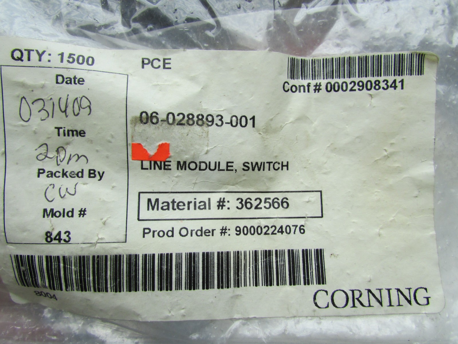 100 Unknown Orange Plastic Connector Parts, Corning Cable Fiber? Telecom? 362566