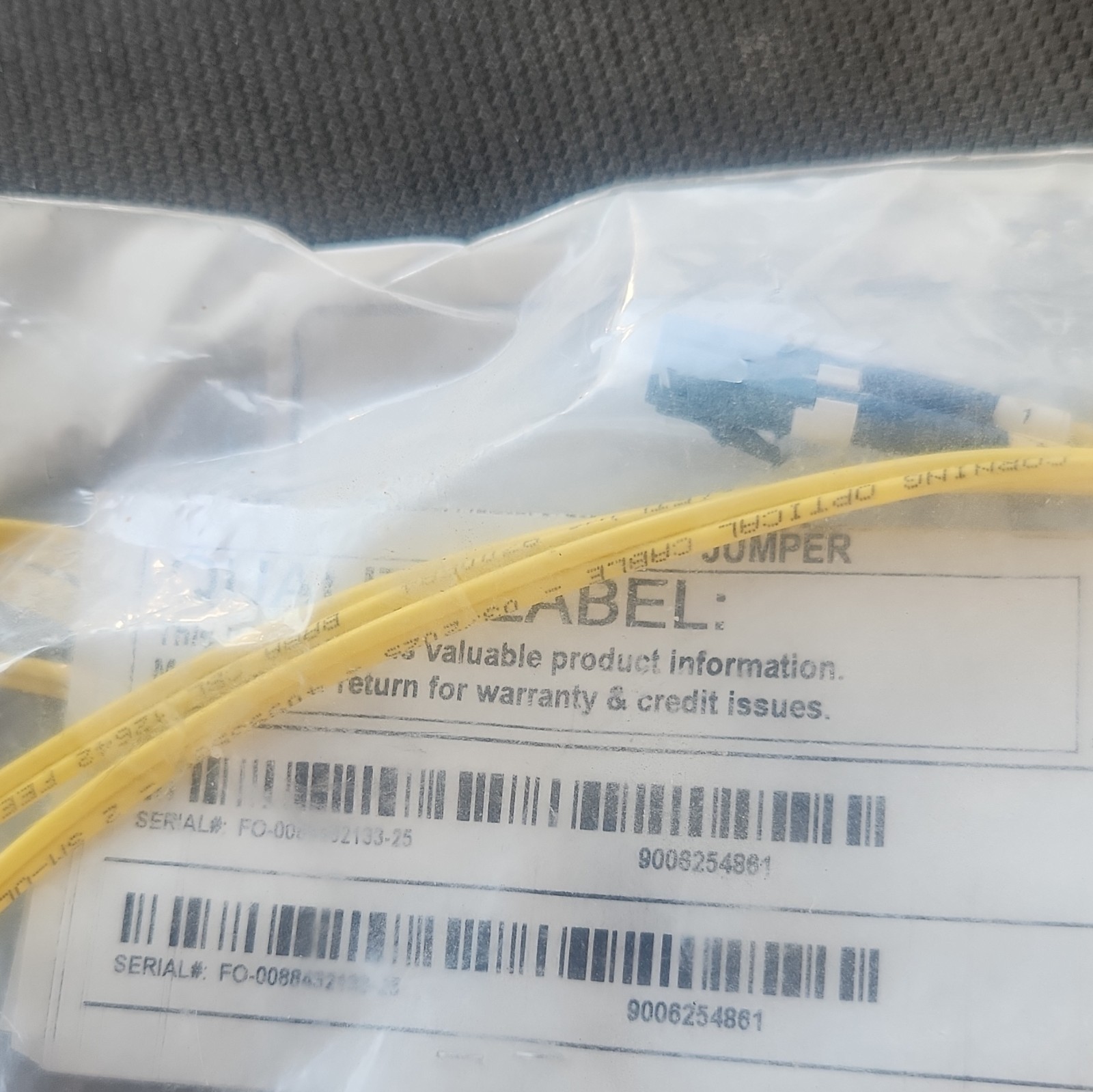 New Corning LC-LC Zipcord Riser Fiber Optic Jumper Cable 1.0m Yellow