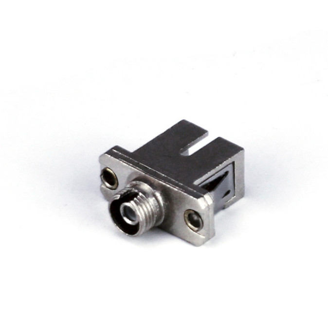 5pcs SC-FC Optical Fiber Adapter Coupler Square To Round Flange Zinc Alloy