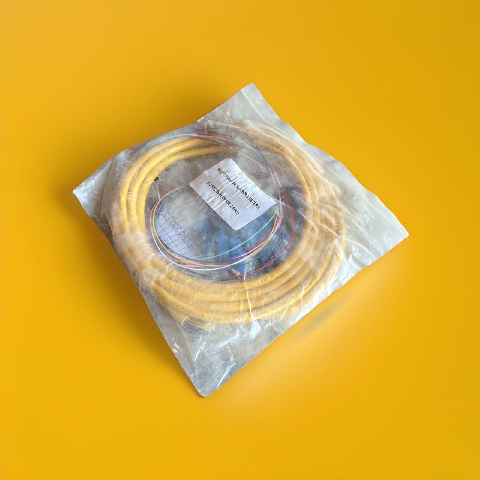 🔥 SC/UPC Single Mode 12-Fiber Fiber Optic Pigtail 3M OFNR 8.33/125um ~ 1 Unit🔥