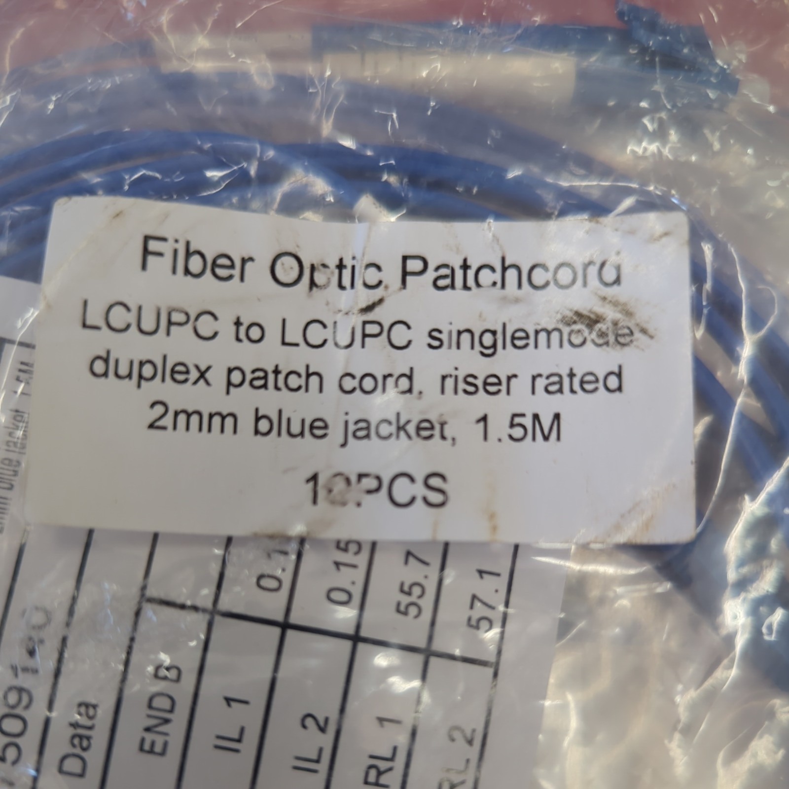 Lot of 10 LC-SC Single Mode 2mm Fiber Optic Cable duplex Patch Cord Jumper 1.5m
