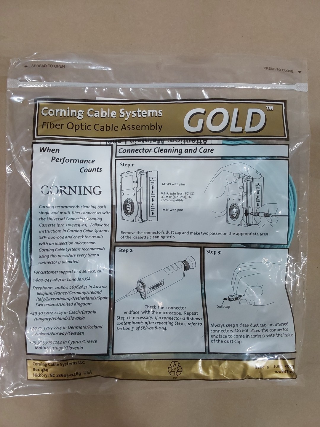 Corning Cable System GOLD Fiber Optic Cable 12FT UBENDPDCCSX+MTP/LCDUP 6F