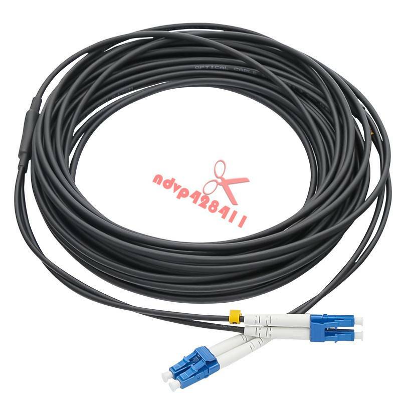 200M Black Armored Fiber Cable LC-LC UPC SM 9/125 Duplex Fiber Optic Patch Cord