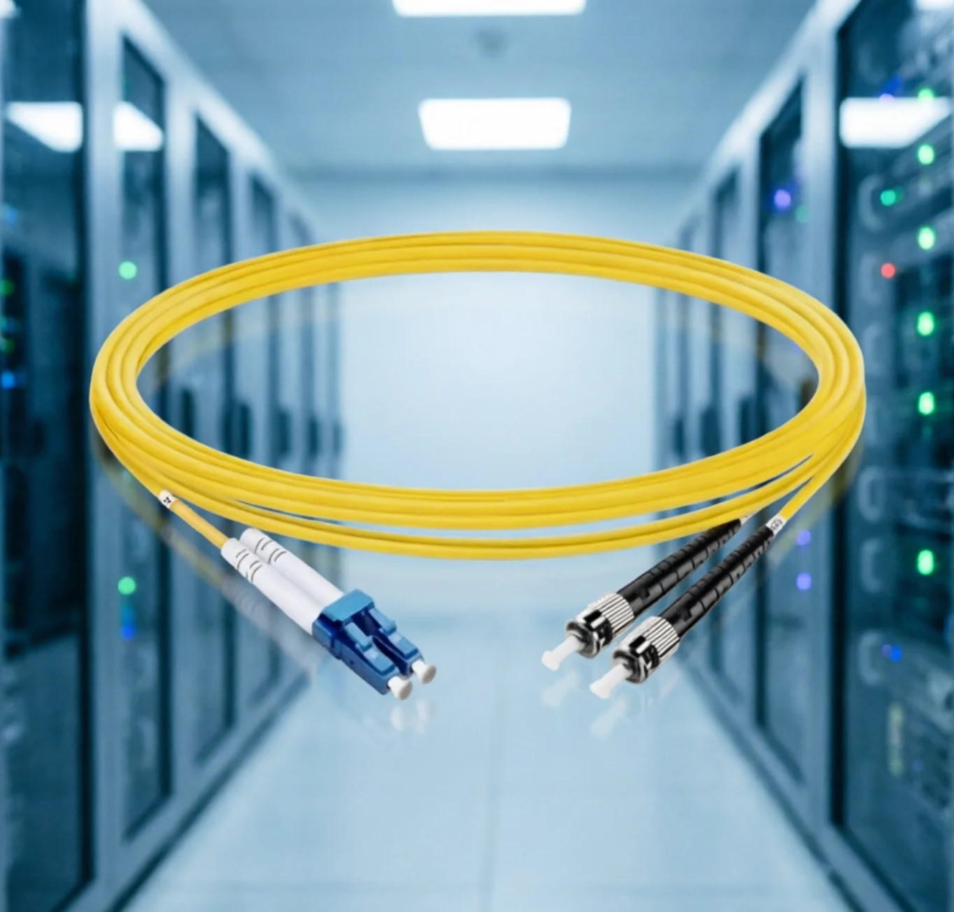 1M-20M LC UPC to ST UPC Duplex OS2 9/125 LSZH Single Mode Fiber Patch Cord