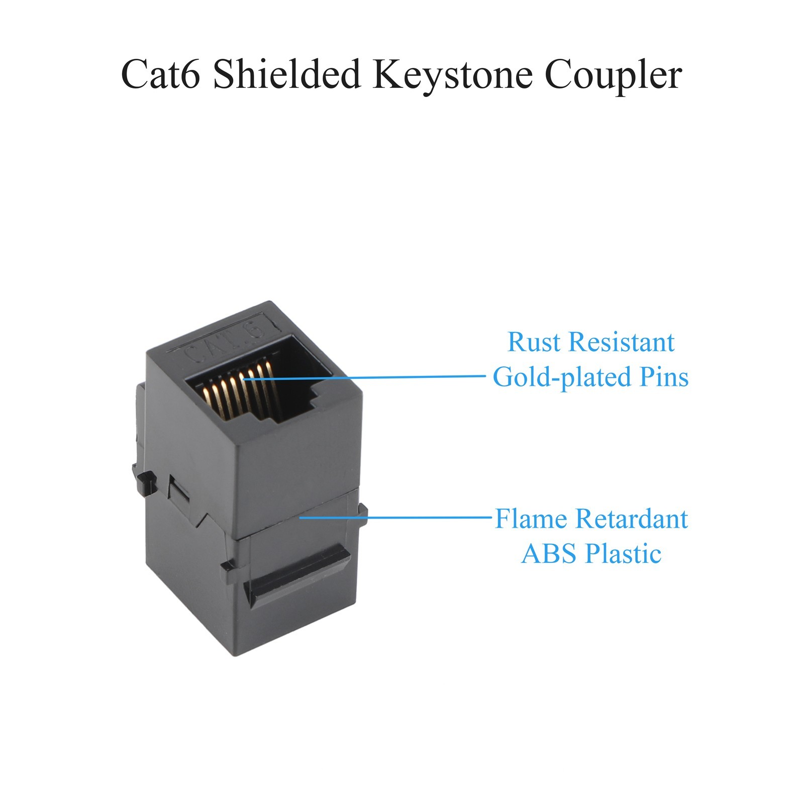 10/25X CAT6 Keystone Coupler RJ45 Jack UTP Insert Adapter For Cat6/Cat5e/Cat5