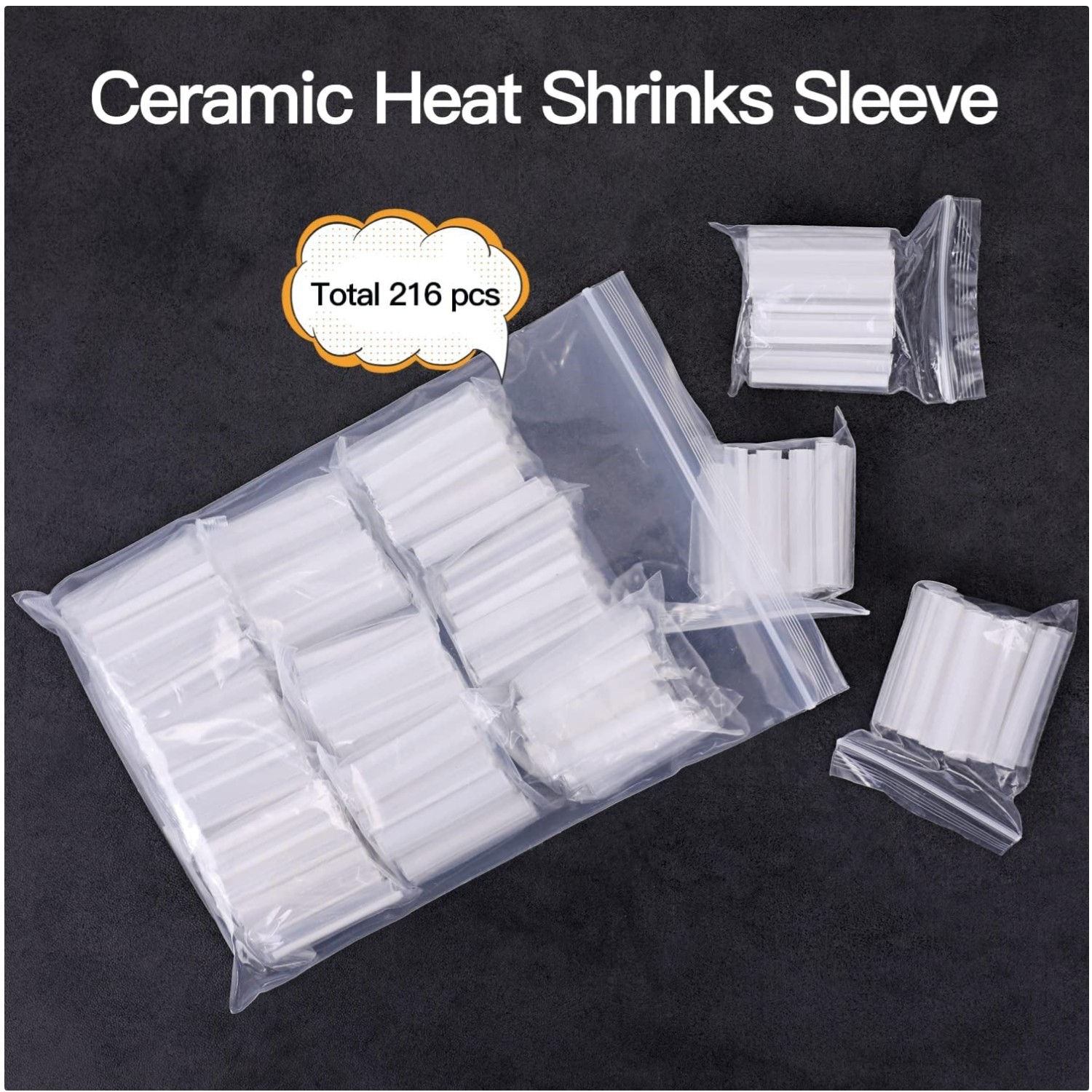 216Pcs Fiber Optic Fusion Sleeves 40mm – Clear