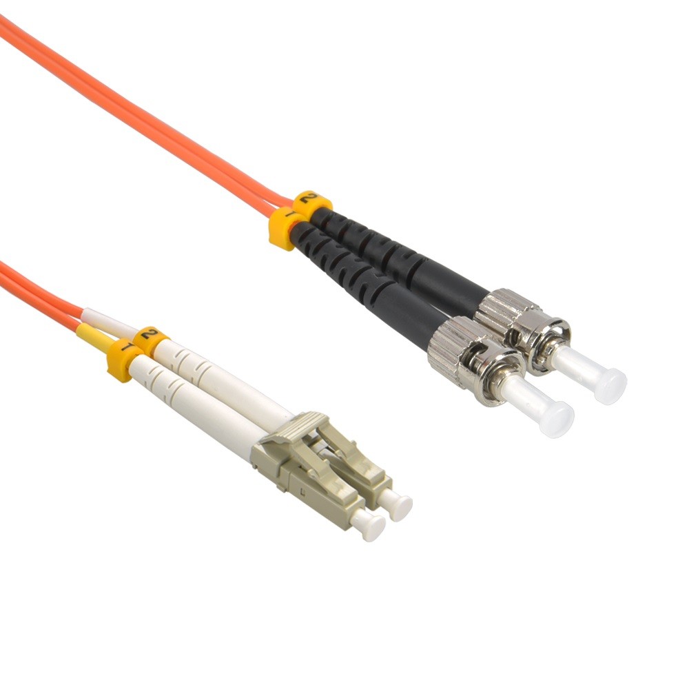 20 Pack of 7m LC/UPC-ST/UPC OM1 Multimode Duplex OFNR 2.0mm Fiber Optic Patch Ca