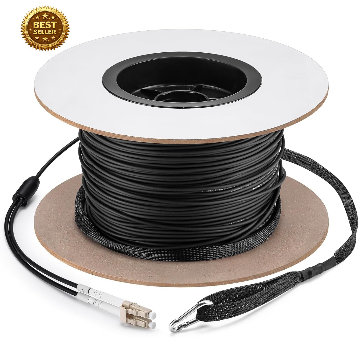 500Ft (150 Meters) OM3 Fiber LC to LC Multimode Outdoor Armored Fiber Optic Cabl