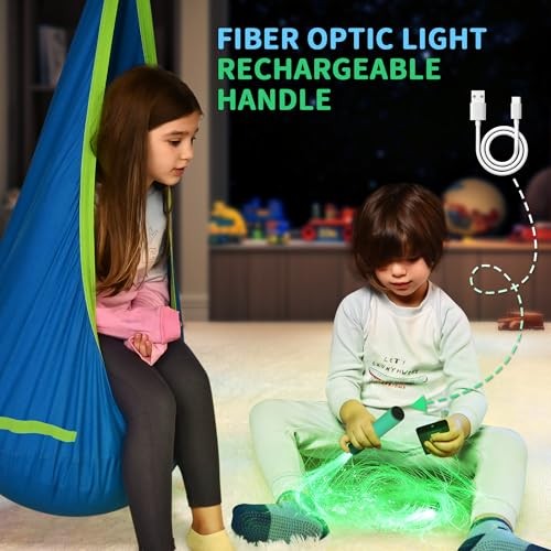 Pod Swing Featuring Fiber Optic with 10 Colors and 17 Effects. Sensory Blue