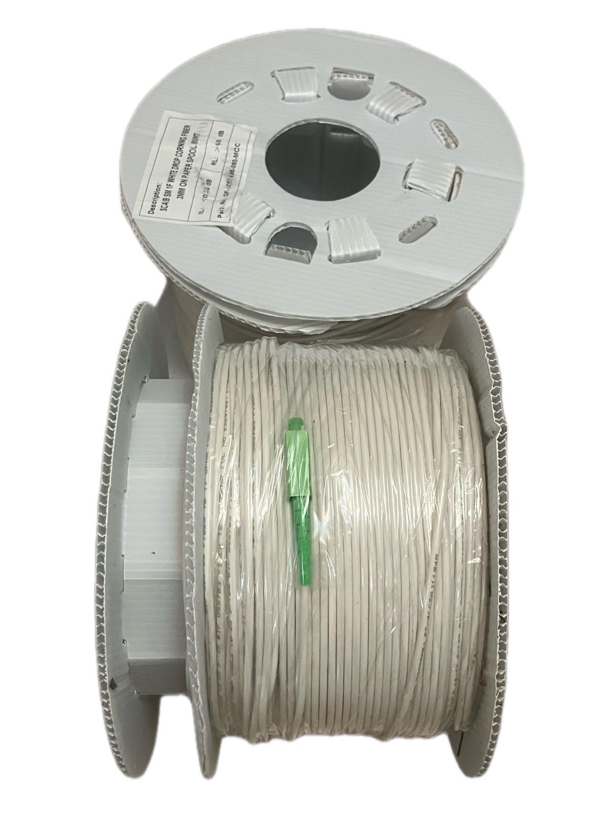 •2 ROLLS* Corning SC/APC Single-Mode White Fiber Optical Cable 80m GF-1055495