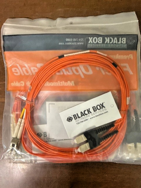 LOT of 5 Black Box Network Services Premium Fiber Optic Cable Ceramic Tip SC-LC