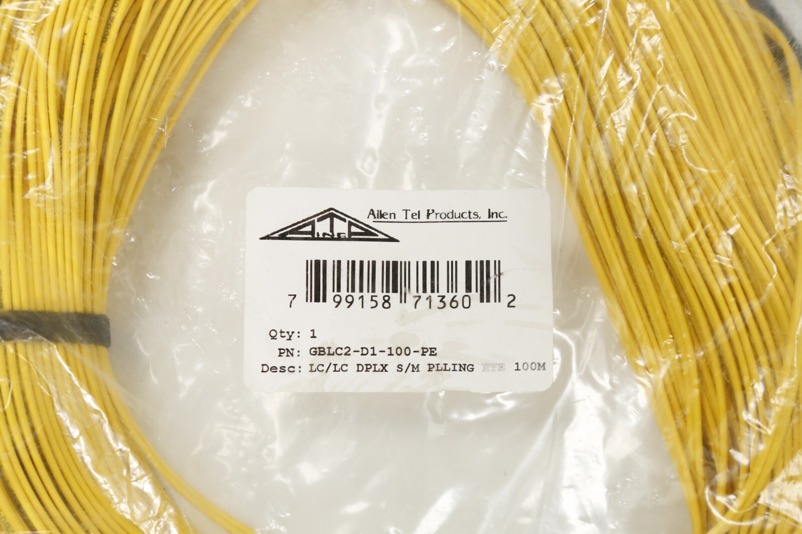 LOT of 3 Allen Tel Singlemode Duplex LC to LC Fiber Optic Patch Cords