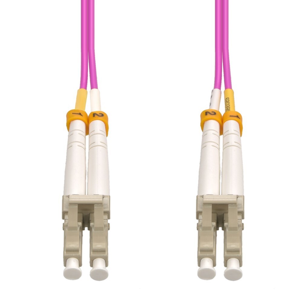 25M LC-LC OM4 40/100Gbps Duplex 50/125 Multimode Fiber Optic Cable Erika Violet