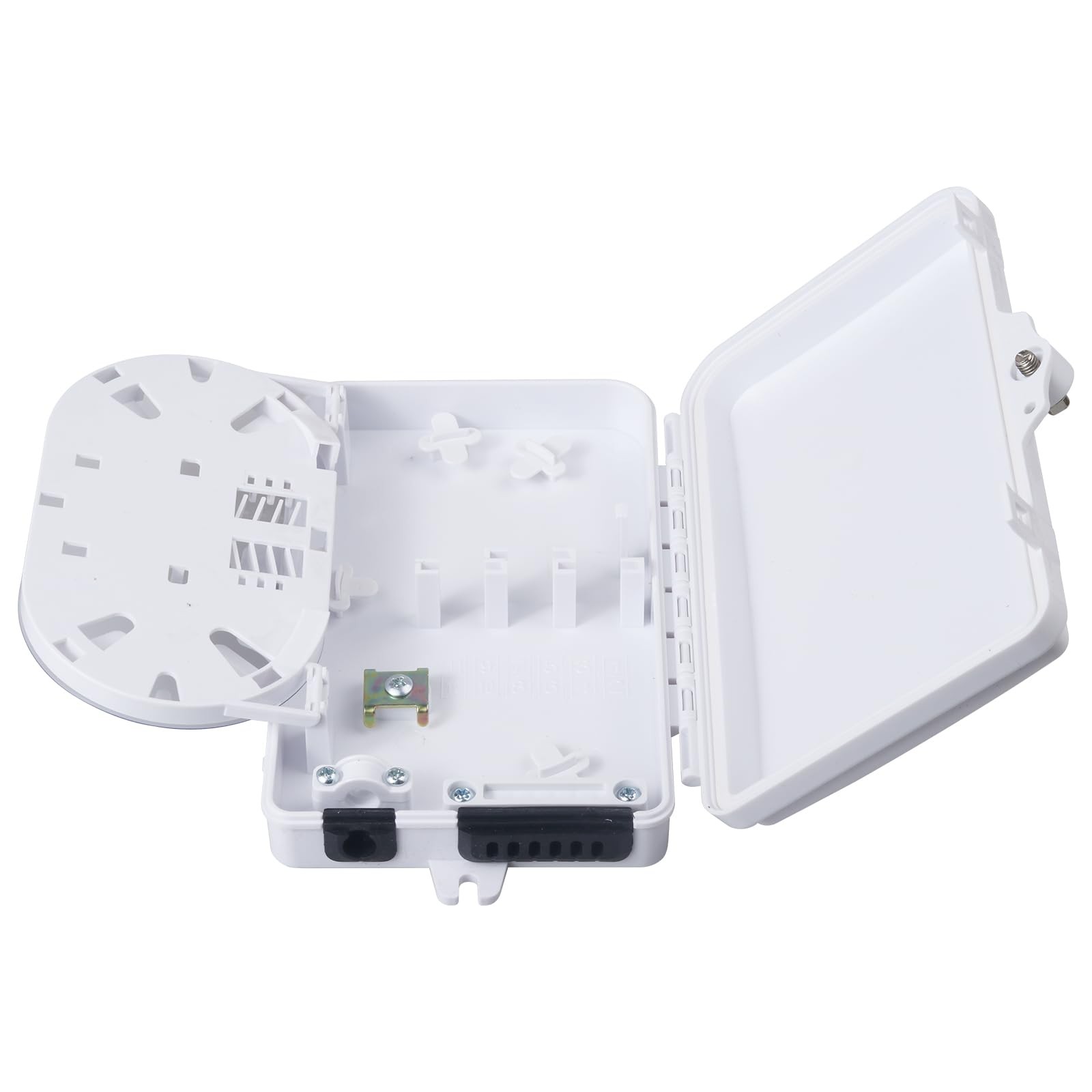 6 Port Fiber Optic Distribution Enclosure FTTH Terminal Box Wall Mount White