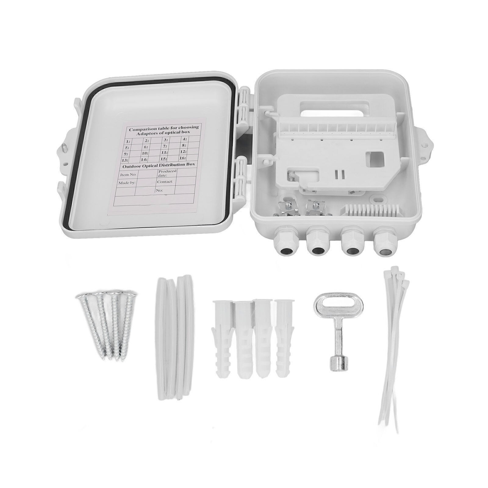 Fiber Distribution Box Waterproof 12 Core Wall Mounted Optical Fiber Termination