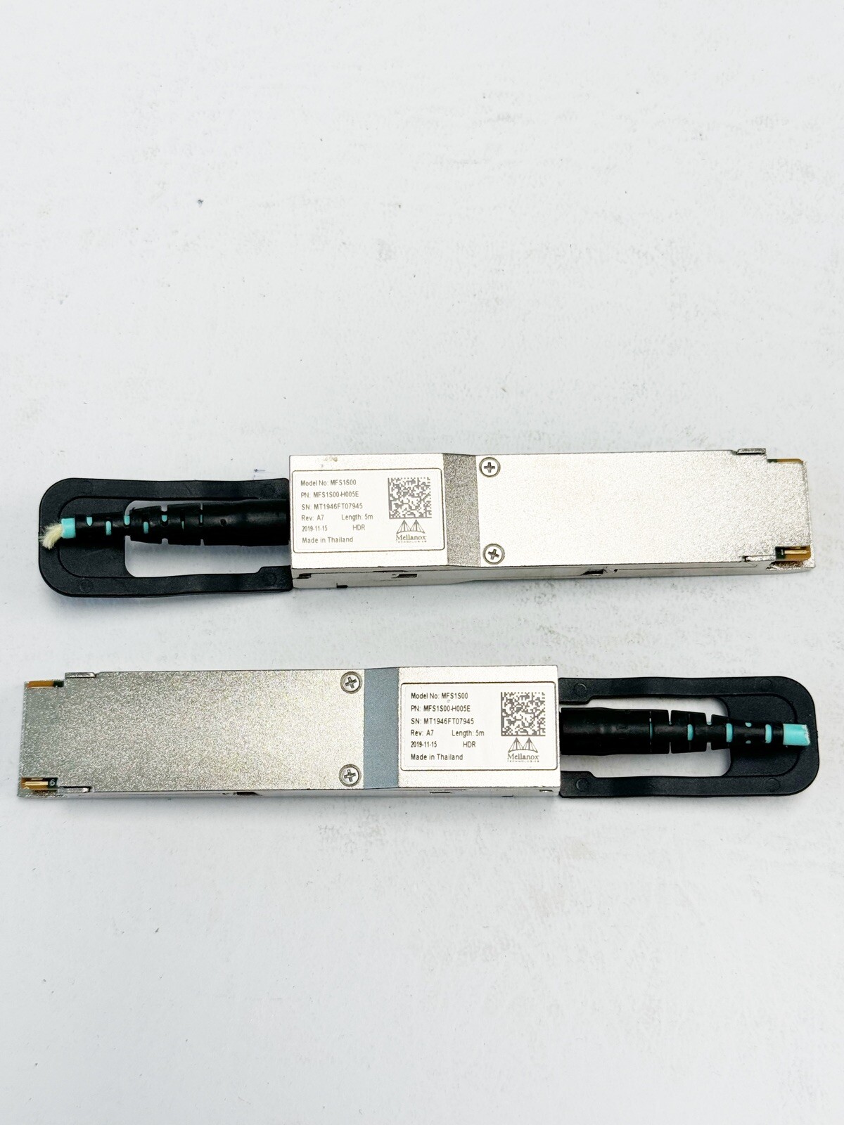 Set of 2 Transceivers HPE Mellanox 5M InfiniBand HDR QSFP56 MFS1S00-H005E