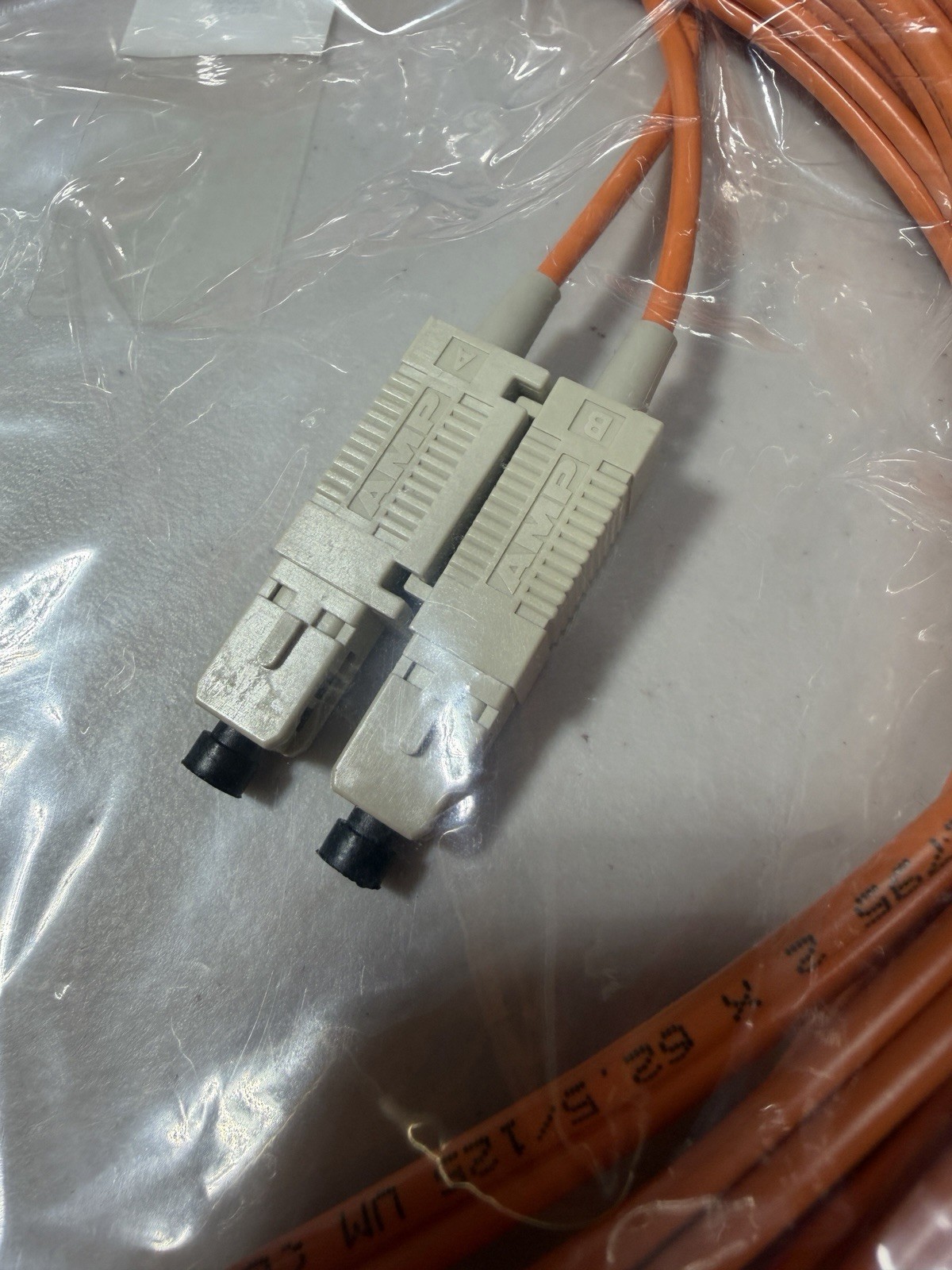 Americable Fiber Optic Cable ST/SC 7M Orange, OM1, 62.5/125 Type, Duplex New!