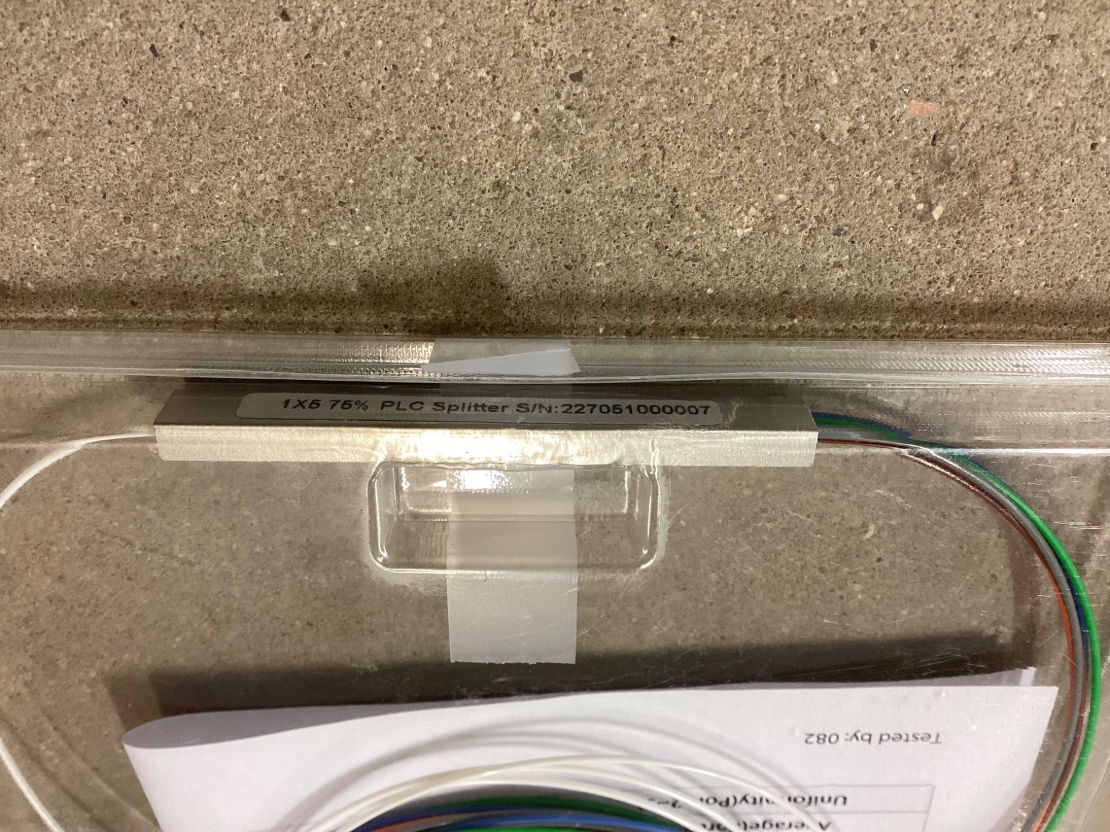 1 x 5 75% PLC Fiber Splitter, Singlemode Mini Module, LC/UPC 1.0M 153985 PLC-105