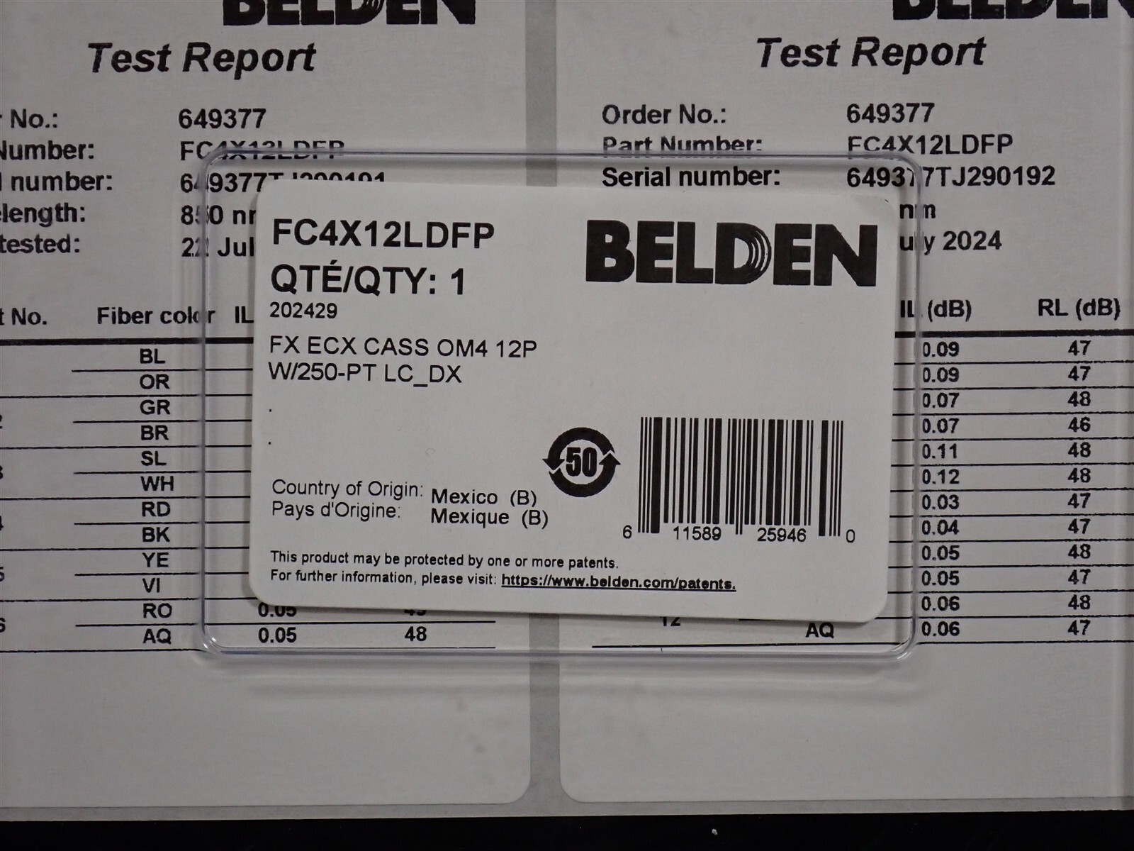 Belden FC4X12LDFP OM4 12 Port Cassette 250um Pigtails LC Duplex EV Adapters (G42