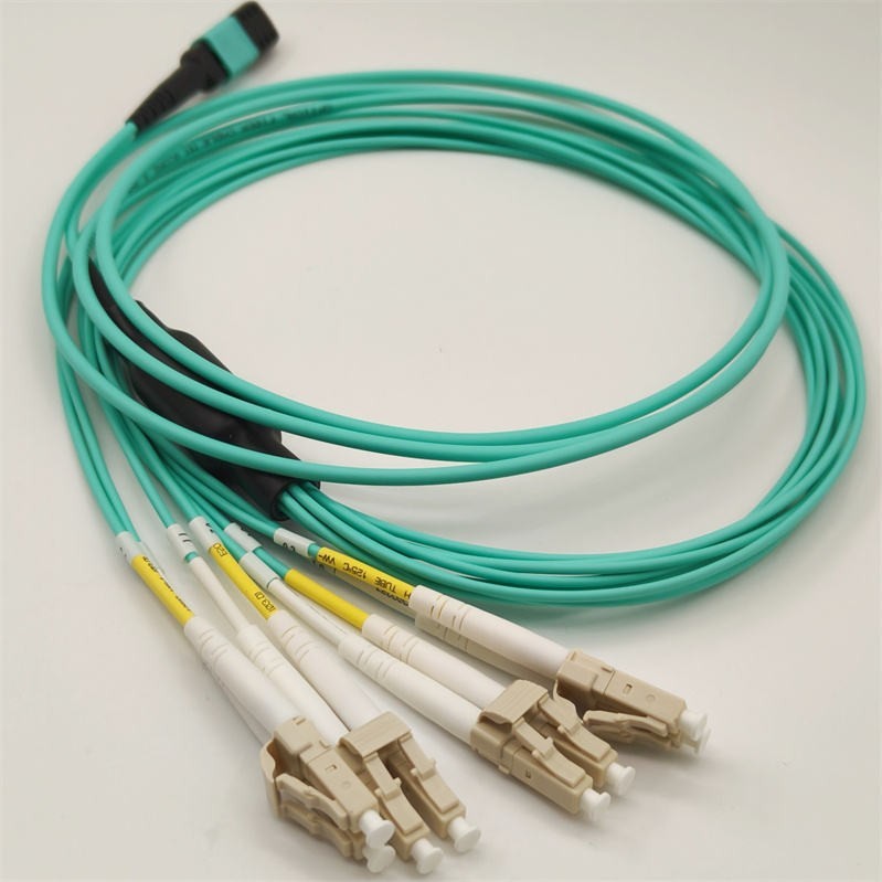 8 Core OM3 Fiber Cable MPO Female/Male-LC Fiber Cable MPO LC Fan-out Patch Cord