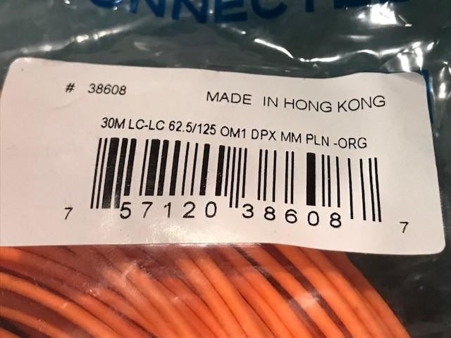 C2G 38608 30M LC LC Duplex 62.5/125 Multimode Fiber Cable