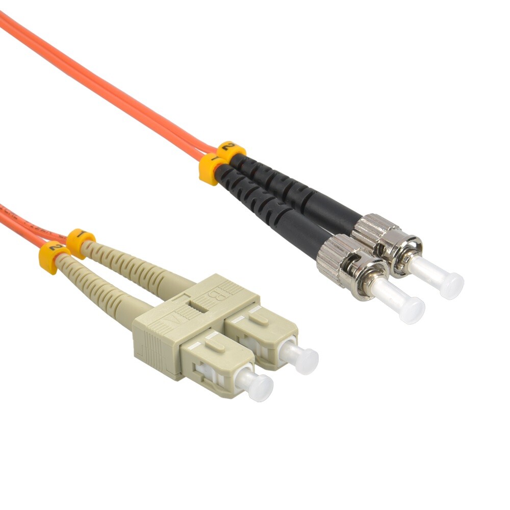 ST to SC Multimode Duplex Fiber Optic Jumper Patch Cord Cable 1M/2M/3M/5M/7M/10M