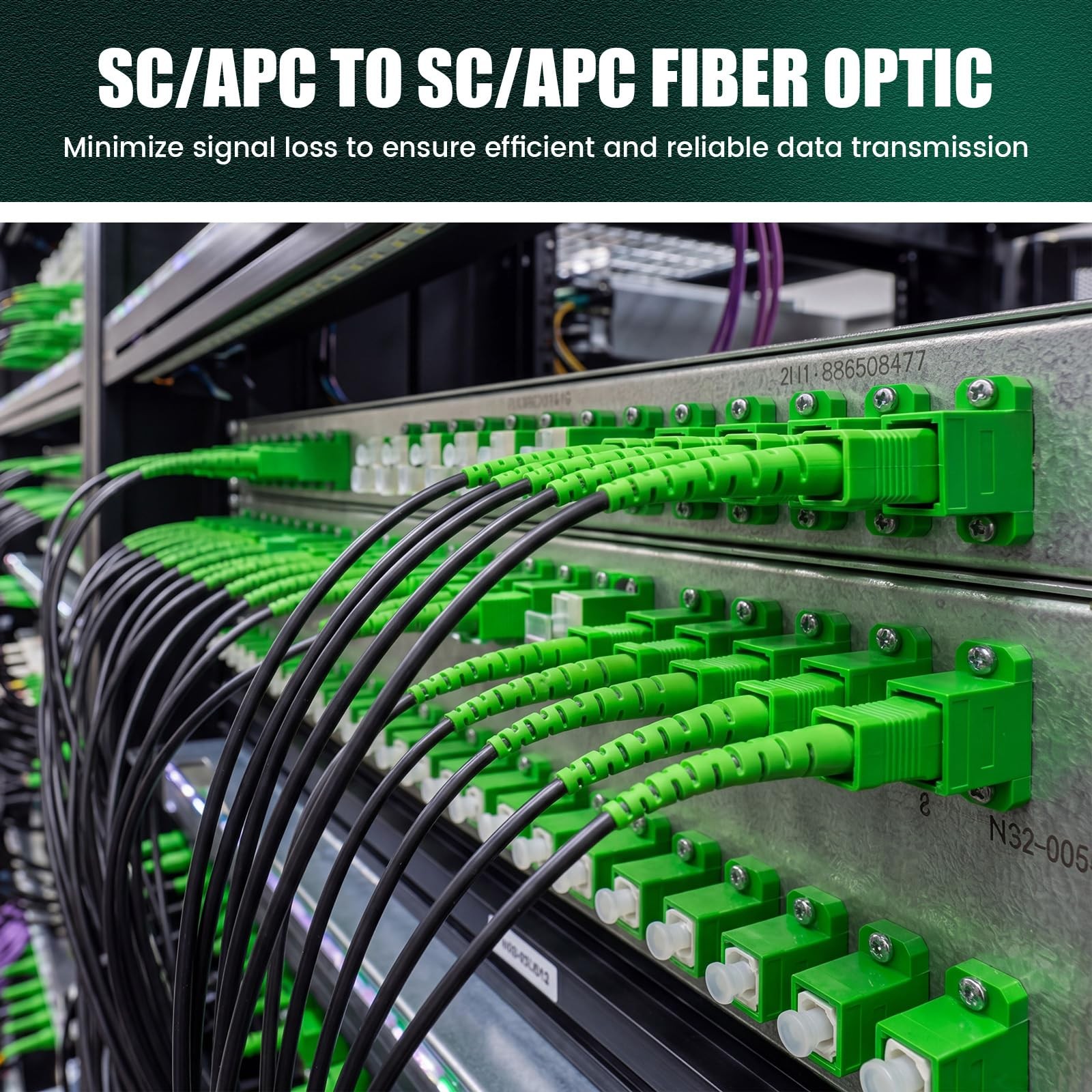 10 PCS 6ft 2m SC/APC Fiber Optic Cable Single Mode 9/125um OS1/OS2 Black