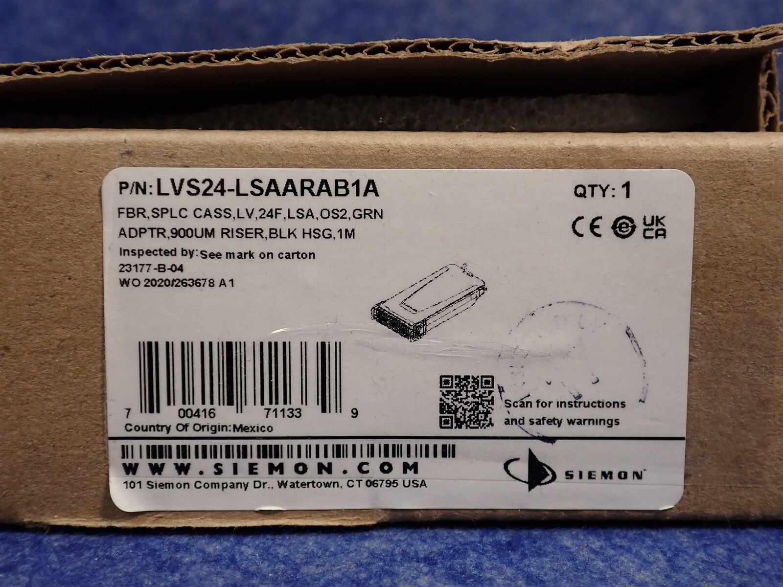 Siemon LVS24-LSAARAB1A Splice Cassette LightVerse 24 Fiber LSA OS2 900um (E32)