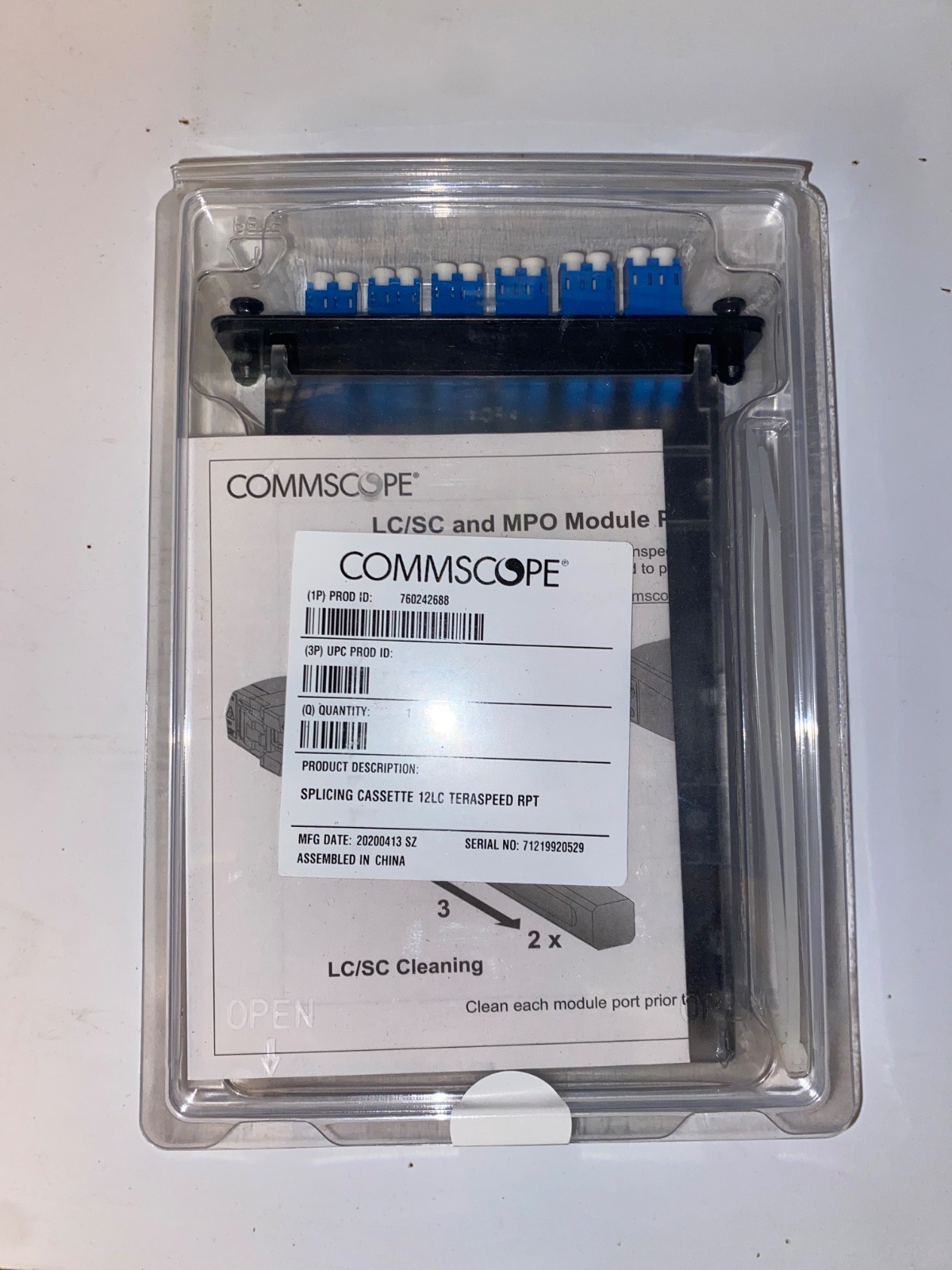 commscope splicing cassette 12lc teraspeed rpt