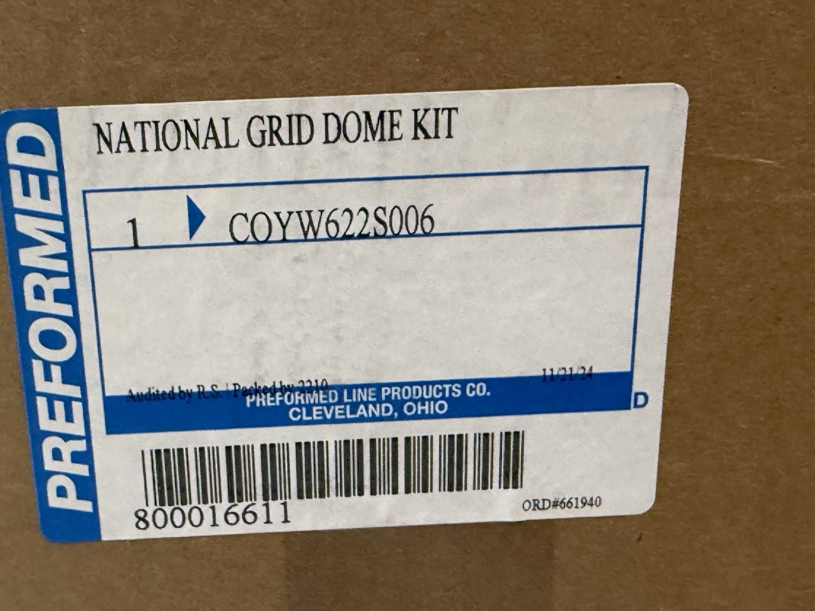 PLP Coyote Dome Closure Kit 6.5″ x 22″ COYW622S006 – New