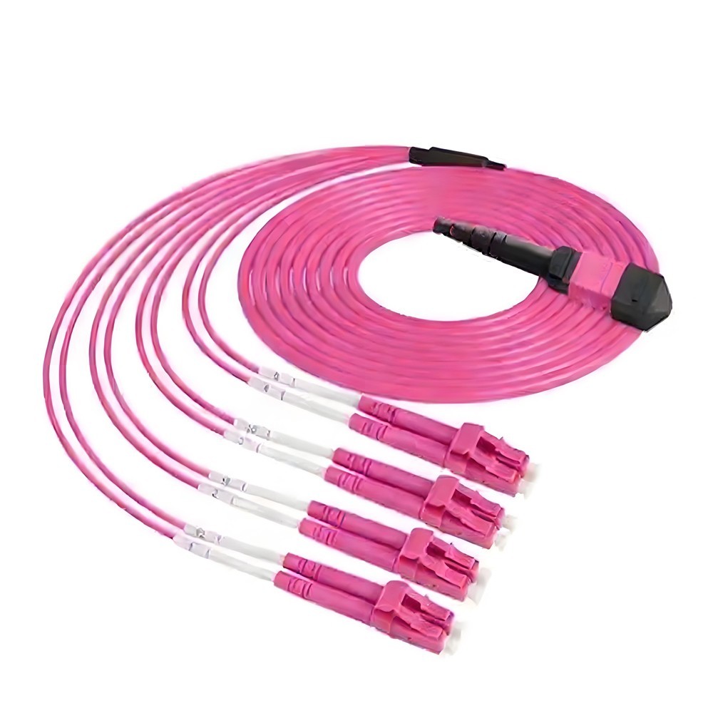 MPO Female to LC Fiber Optic Patch Cord OM4 Type B 8/12 Cores Breakout Fanout