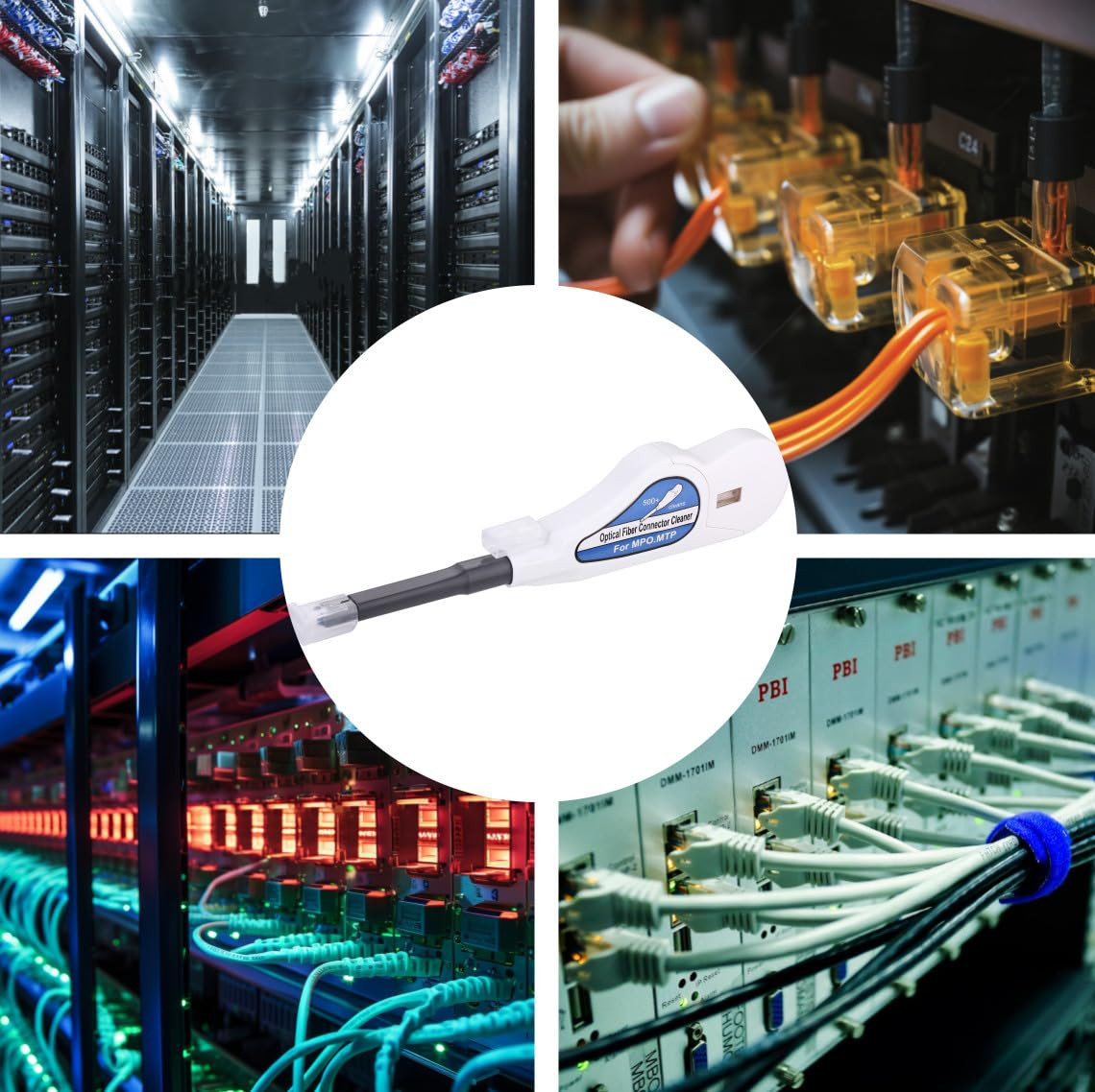 Fiber Optic Cleaner for MPO/MTP Connectors, over 500 Cleans, Fiber Endface & Op