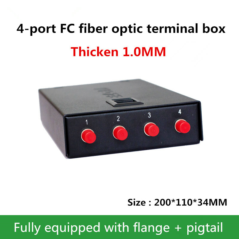 4-port FC fiber optic terminal box thickened 1.0MM including flange + pigtail