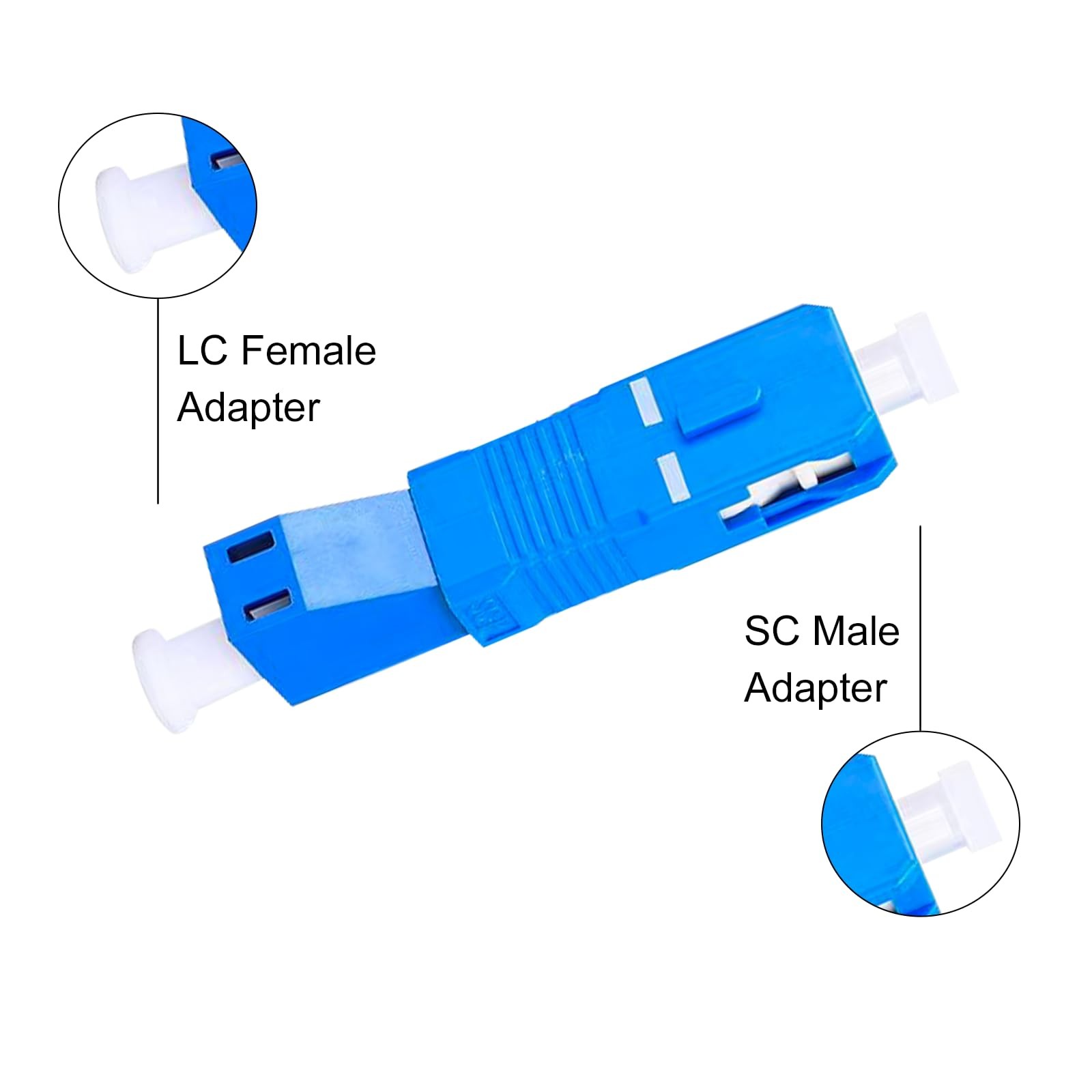 Single Mode SC Male To LC Female Hybrid Optical Fiber Adapter Connector 3 Pack
