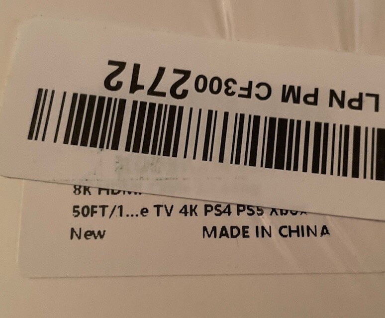 8K Ultra High Speed Fiber Optical HDMI Cable 50’