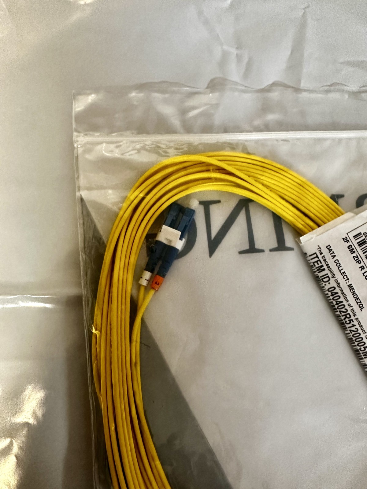 5X – Corning 040402R5120005M 5 Meter LC Duplex Fiber Optic Jumper Yellow (OS2)