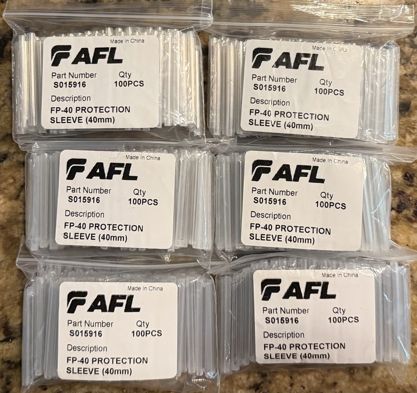 600-AFL FP-40 Protection Sleeve (40mm) Qty 100 x 6 (600 Splice Sleeves Total)