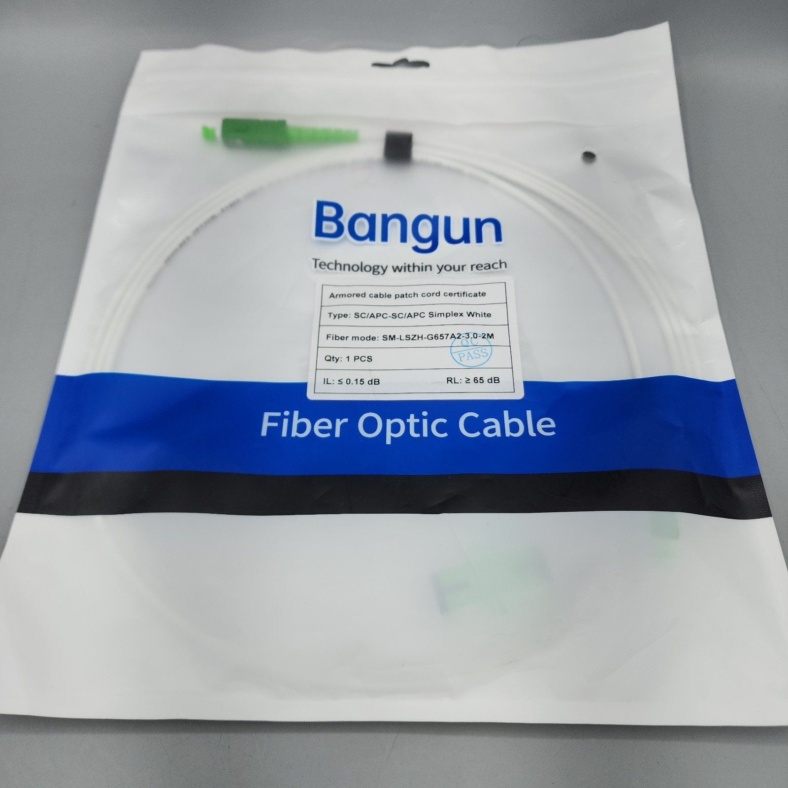 Bangun Fiber Optic Cable New SC/APC-SC/APC Simplex White See Photos