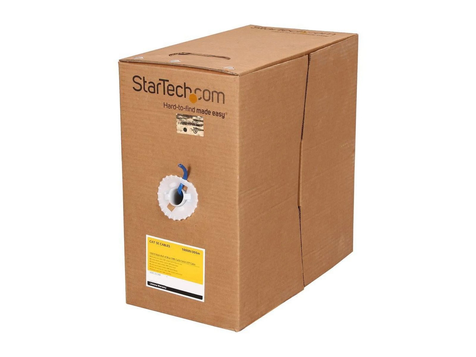 StarTech 1000 ft Bulk Roll of Blue CMR Cat5e Solid UTP Cable – 1000ft – Blue