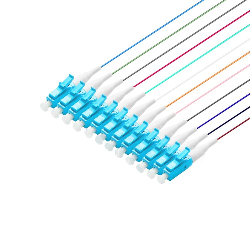 12 Strand Multi-Mode LC OM3 Fiber Optic Pigtails for Fusion Splicing. Include…