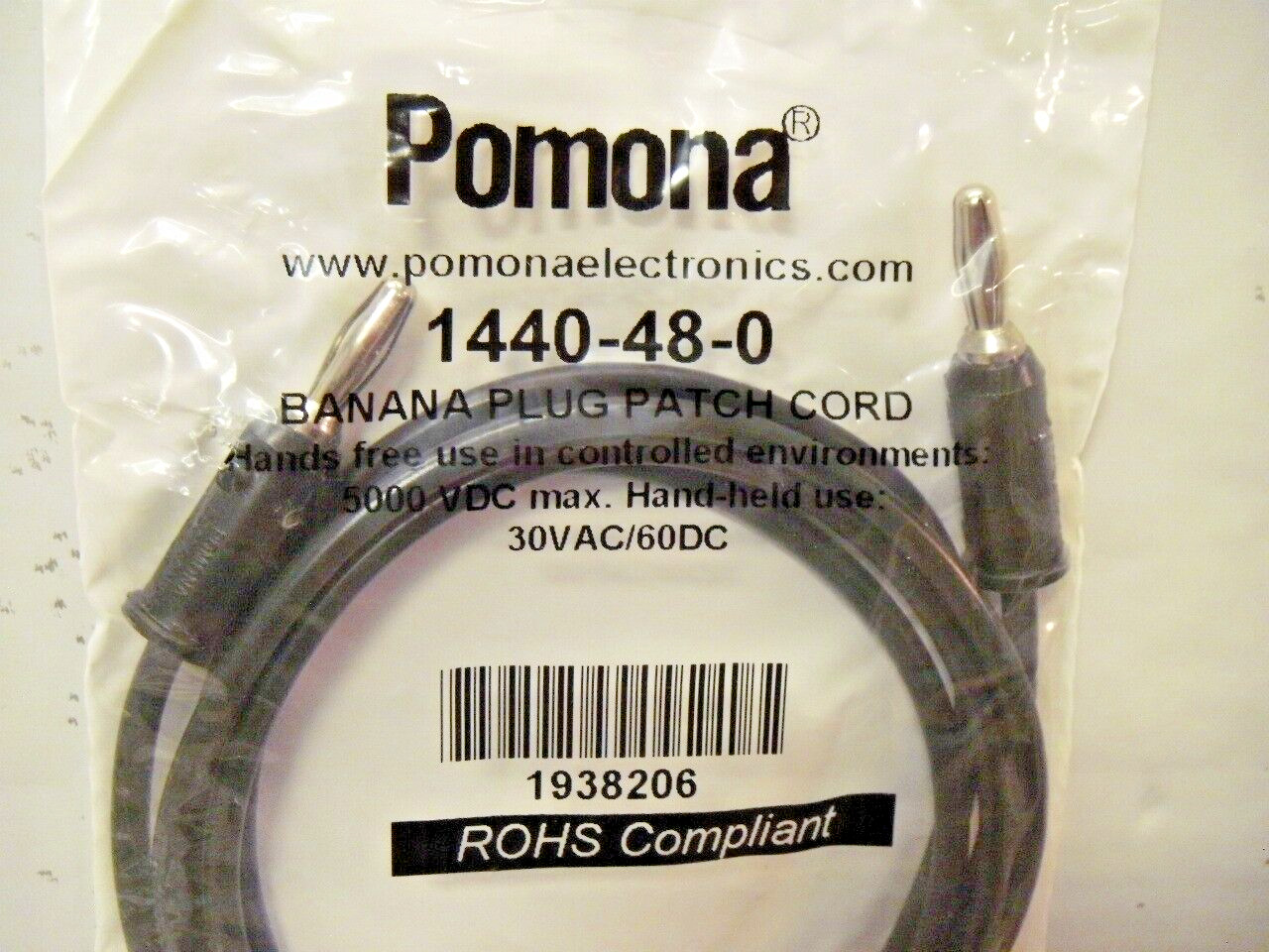 Pomona 1440-48-0 Banana Plug Patch Cord 48″ Long