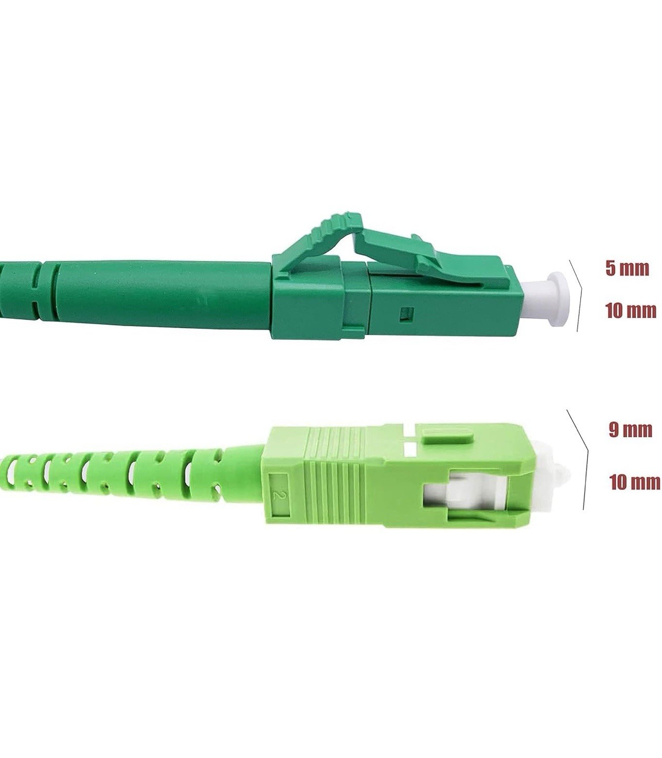 50m SC/APC to LC/APC Single-Mode Simplex Fiber Optic Cable 9/125 μm LSZH
